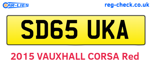 SD65UKA are the vehicle registration plates.
