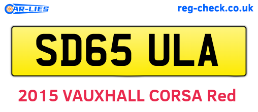 SD65ULA are the vehicle registration plates.