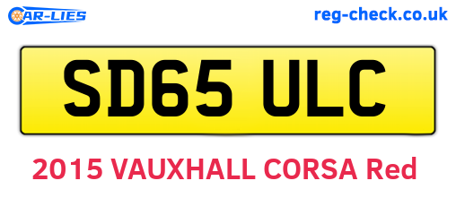 SD65ULC are the vehicle registration plates.
