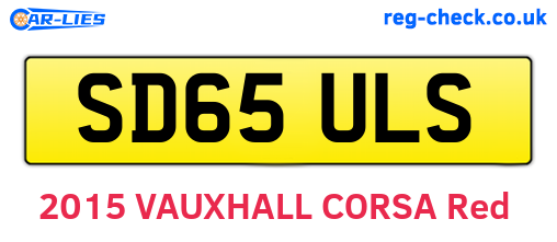 SD65ULS are the vehicle registration plates.