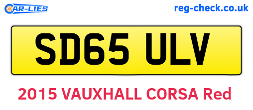 SD65ULV are the vehicle registration plates.