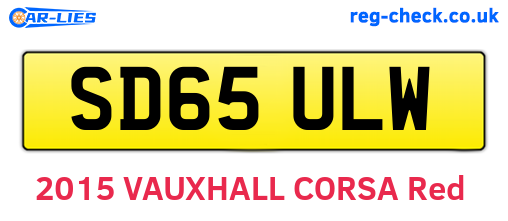 SD65ULW are the vehicle registration plates.