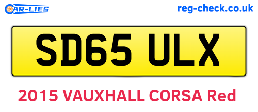 SD65ULX are the vehicle registration plates.