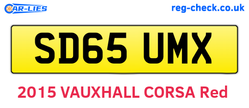 SD65UMX are the vehicle registration plates.