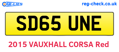SD65UNE are the vehicle registration plates.