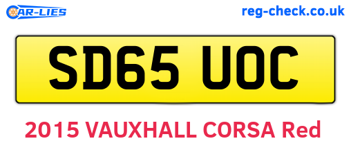 SD65UOC are the vehicle registration plates.