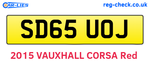 SD65UOJ are the vehicle registration plates.