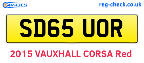 SD65UOR are the vehicle registration plates.