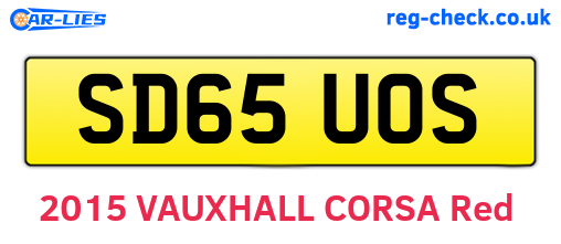 SD65UOS are the vehicle registration plates.