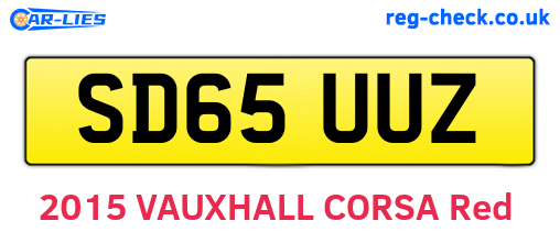 SD65UUZ are the vehicle registration plates.
