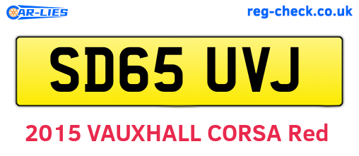 SD65UVJ are the vehicle registration plates.