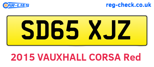 SD65XJZ are the vehicle registration plates.