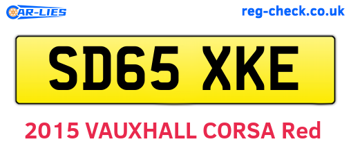 SD65XKE are the vehicle registration plates.