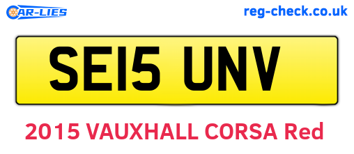 SE15UNV are the vehicle registration plates.