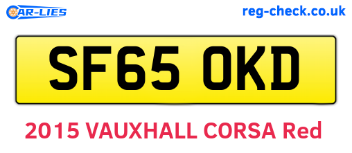 SF65OKD are the vehicle registration plates.