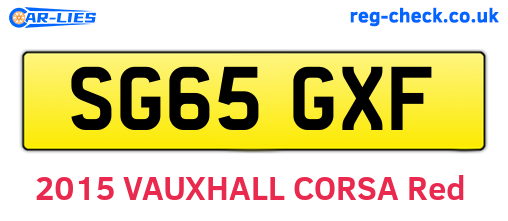 SG65GXF are the vehicle registration plates.
