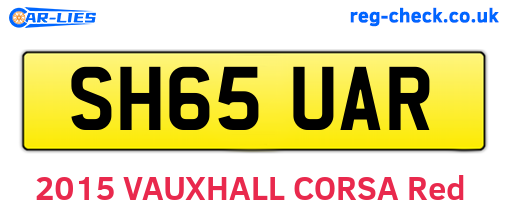 SH65UAR are the vehicle registration plates.
