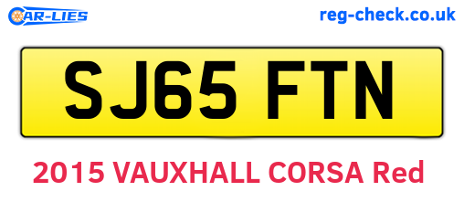 SJ65FTN are the vehicle registration plates.