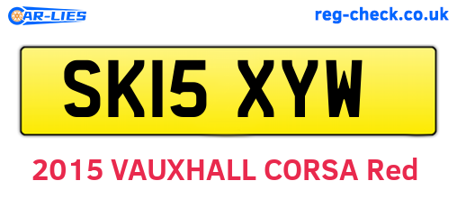 SK15XYW are the vehicle registration plates.