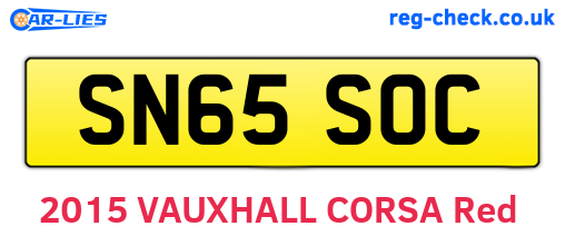 SN65SOC are the vehicle registration plates.