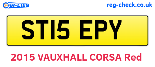 ST15EPY are the vehicle registration plates.