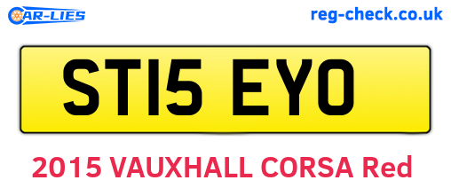 ST15EYO are the vehicle registration plates.