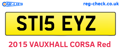 ST15EYZ are the vehicle registration plates.