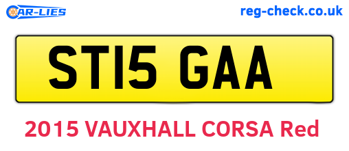 ST15GAA are the vehicle registration plates.