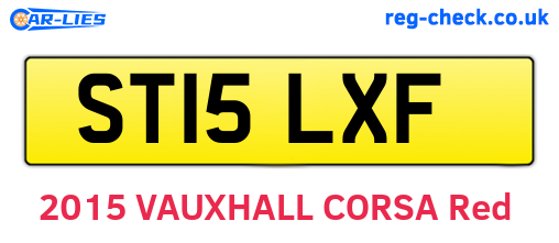ST15LXF are the vehicle registration plates.