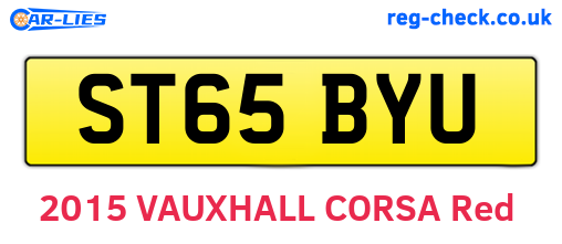 ST65BYU are the vehicle registration plates.