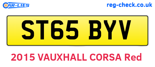 ST65BYV are the vehicle registration plates.