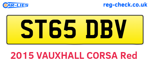 ST65DBV are the vehicle registration plates.