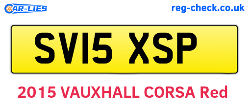 SV15XSP are the vehicle registration plates.