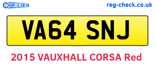 VA64SNJ are the vehicle registration plates.