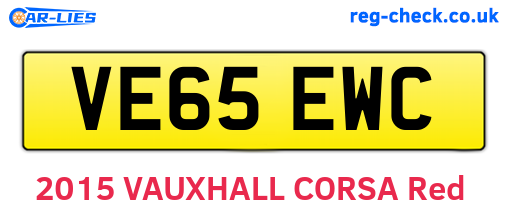 VE65EWC are the vehicle registration plates.