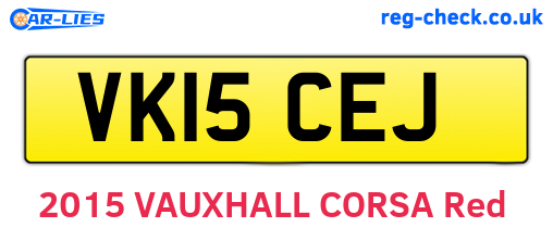 VK15CEJ are the vehicle registration plates.