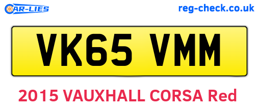 VK65VMM are the vehicle registration plates.