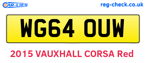 WG64OUW are the vehicle registration plates.