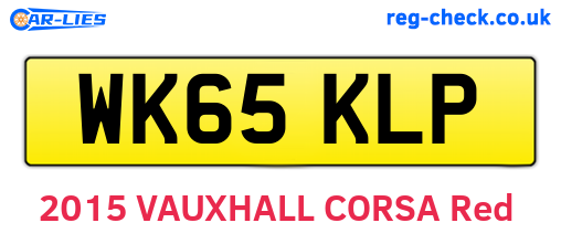 WK65KLP are the vehicle registration plates.