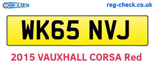 WK65NVJ are the vehicle registration plates.