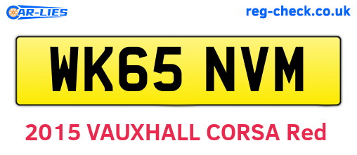 WK65NVM are the vehicle registration plates.