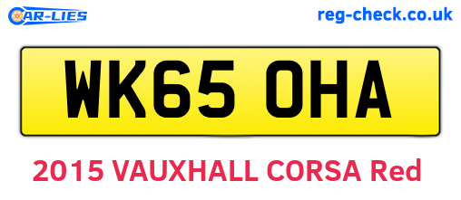 WK65OHA are the vehicle registration plates.