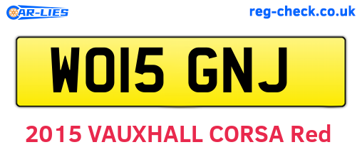 WO15GNJ are the vehicle registration plates.