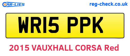 WR15PPK are the vehicle registration plates.