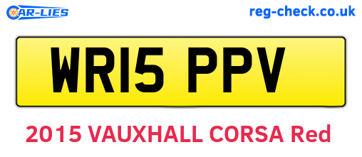 WR15PPV are the vehicle registration plates.