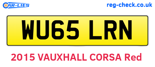 WU65LRN are the vehicle registration plates.