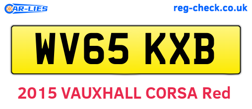 WV65KXB are the vehicle registration plates.