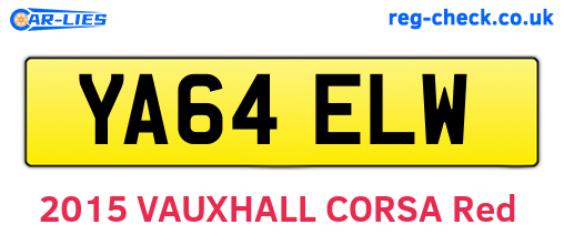 YA64ELW are the vehicle registration plates.
