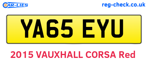 YA65EYU are the vehicle registration plates.