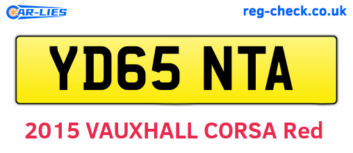 YD65NTA are the vehicle registration plates.
